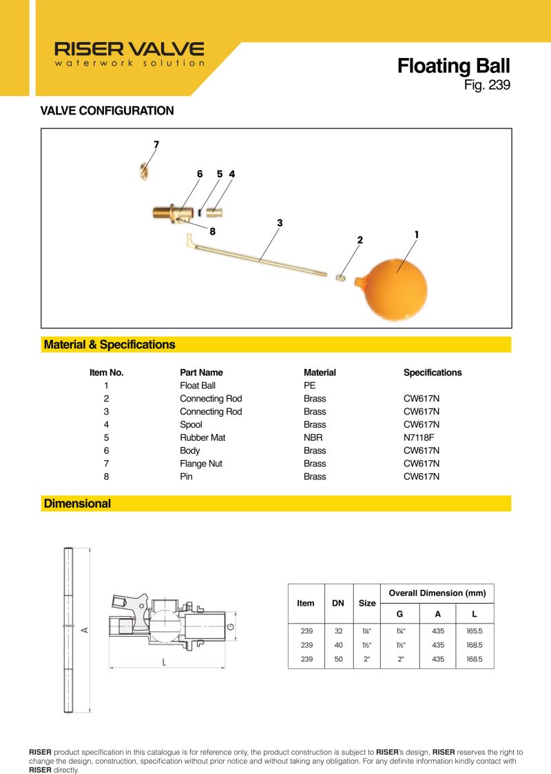 Module Riser Water Valve Floating Ball – Riser Valve